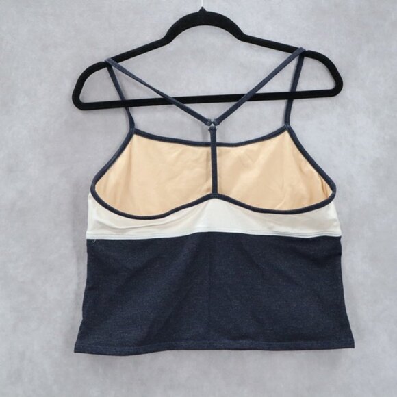 Ocean Gear Blue White Racerback Strap Crop Swim Beach Tankini Tank Top XL - Picture 2 of 4